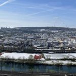 Ansicht des Statteils Zellerau im Winter