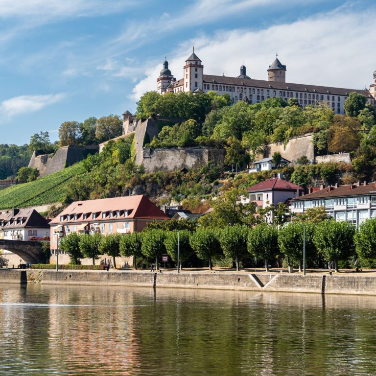 View of Marienberg Fortress (Festung Marienberg), the most famous historic landmark of Wurzburg, Bavaria, Germany